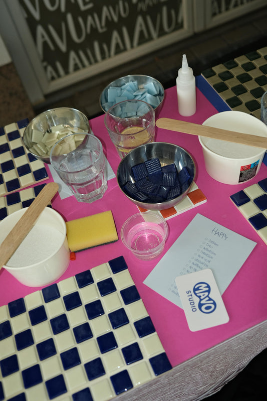 DIY-Kit Mosaikplatte M – Kreativ-Workshop für Zuhause ✨